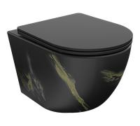 Mexen Lena taza de inodoro Rimless con asiento de cierre suave slim, duroplast, piedra negra - 30224098 35120 5905315067074