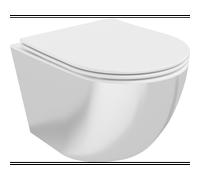 Mexen Lena taza de inodoro sin reborde con asiento de cierre suave slim, duroplast, blanco/plata - 30224004 21410 5905315200938