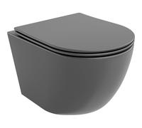 Mexen Lena taza de WC Rimless con asiento de cierre suave slim, duroplastia, gris oscuro mate - 30224071 14890 5907709175631