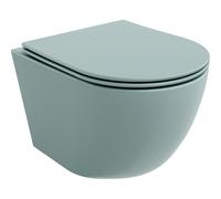 Mexen Lena taza wc Rimless con asiento de cierre suave slim, duroplast, verde claro mate - 30224048 16042 5907709156289