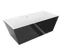 Mexen Lita bañera exenta 170 x 75 cm, blanca/negra, rebosadero blanco - 52121707575-20 45927 5905315380227