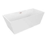 Mexen Lita bañera exenta 170 x 75 cm, blanca, rebosadero de cobre cepillado - 52121707500-65 45917 5905315380166