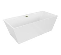Mexen Lita bañera exenta 170 x 75 cm, blanca, rebosadero dorado - 52121707500-50 45914 5905315380135