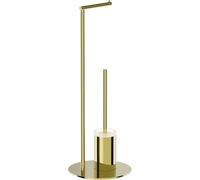 Mexen Loop cepillo de inodoro de pie con soporte para papel, dorado - 70A71095-50 94884 5905315736543