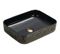 Mexen Lorita lavabo sobre encimera 51 x 39 cm, negro/dorado - 22135163 2249 5907709191396
