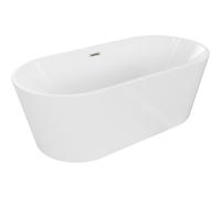 Mexen Luna bañera exenta 180 x 80 cm, blanca, desagüe níquel cepillado - 52031808000-97 45842 5905315379801