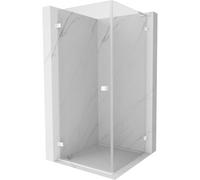 Mexen Lunar-B L cabina de ducha abatible izquierda 80 x 80 cm, transparente, blanca - 832L-080-080-20-00-L 65147 5905315459039