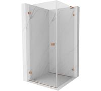 Mexen Lunar-B L cabina de ducha abatible izquierda 80 x 80 cm, transparente, cobre cepillado - 832L-080-080-65-00-L 66998 5905315459671