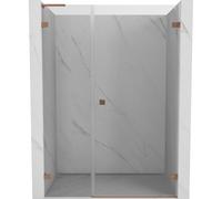 Mexen Lunar-B L puerta de ducha abatible derecha 150 cm, transparente, cobre cepillado - 832SL-150-050-65-00-P 69610 5905315527974