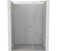 Mexen Lunar-B L puertas de ducha abatibles izquierda 135 cm, transparente, dorado cepillado - 832SL-135-050-55-00-L 69099 5905315526861