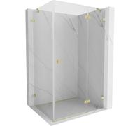 Mexen Lunar cabina de ducha abatible derecha 70 x 80 cm, transparente, dorado cepillado - 834-070-080-55-00-P 90940 5905315792631