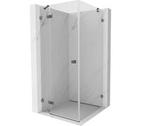 Mexen Lunar cabina de ducha abatible izquierda 80 x 80 cm, transparente, gris pistola cepillado - 834-080-080-66-00-L 65013 5905315437631