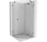 Mexen Lunar cabina de ducha pentagonal abatible derecha 80 x 80 cm, transparente, gun metal - 831-080P-080L-95-00-P 62813 5905315415424