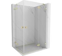 Mexen Lunar Duo cabina de ducha con puerta abatible derecha 105 x 80 cm, transparente, dorado cepillado - 834-105P-080L-55-00 92927 5905315778772