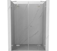 Mexen Lunar Duo puertas de ducha abatibles de 150 cm, transparente, níquel cepillado - 834D-150-000-97-00 92544 5905315519481