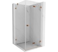 Mexen Lunar-F cabina de ducha plegable derecha 80 x 80 cm, transparente, oro rosa- 836-080-080-60-00-P 65797 5905315482150