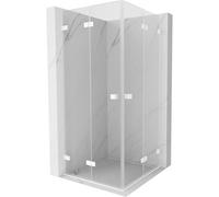 Mexen Lunar-F Duo cabina de ducha plegable 80 x 80 cm, transparente, blanca - 836-080L-080P-20-00 65212 5905315477910