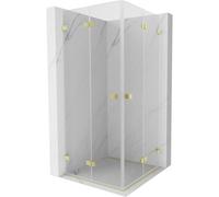 Mexen Lunar-F Duo cabina de ducha plegable 80 x 80 cm, transparente, oro cepillado - 836-080L-080P-55-00 65261 5905315478351