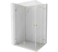 Mexen Lunar-F Duo cabina de ducha plegable 90 x 85 cm, transparente, dorado cepillado - 836-090L-085P-55-00 65270 5905315478436
