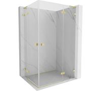 Mexen Lunar L Duo cabina de ducha abatible derecha 95 x 80 cm, transparente, dorado cepillado - 834L-095P-080L-55-00 93604 5905315784162