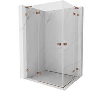 Mexen Lunar L Duo cabina de ducha abatible izquierda 100 x 85 cm, transparente, oro rosa - 834L-100L-085P-60-00 63033 5905315432889