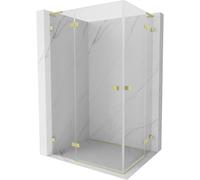 Mexen Lunar L Duo cabina de ducha abatible izquierda 95 x 80 cm, transparente, oro cepillado - 834L-095L-080P-55-00 62960 5905315432155