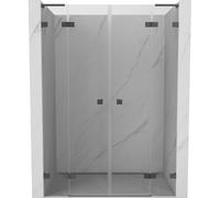 Mexen Lunar L Duo puertas de ducha abatibles 150 cm, transparente, metal gun - 834DL-150-000-95-00 92710 5905315520111