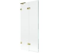 Mexen Lunar L mampara de baño plegable de 2 paneles izquierda 80 x 150 cm, transparente, dorado - 897L-080-100-50-00-L 70412 5905315517944