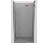 Mexen Lunar L puerta de ducha abatible derecha 115 cm, transparente, cobre cepillado - 834L-115-000-65-00-P 68922 5905315422743