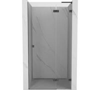 Mexen Lunar L puerta de ducha abatible derecha 85 cm, transparente, gris arma cepillado - 834L-085-000-66-00-P 68931 5905315422835