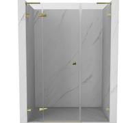 Mexen Lunar L puerta de ducha abatible izquierda 125 cm, transparente, dorado - 834SL-125-050-50-00-L 69828 5905315522238