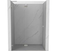 Mexen Lunar L puerta de ducha abatible izquierda 130 cm, transparente, níquel cepillado - 834L-130-000-97-00-L 68530 5905315421876