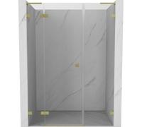 Mexen Lunar L puerta de ducha batiente izquierda 125 cm, transparente, dorado cepillado - 834SL-125-050-55-00-L 69905 5905315522320