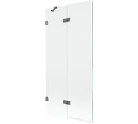 Mexen Lunar mampara de baño plegable de 2 hojas izquierda 90 x 150 cm, transparente, metal cañón - 897-090-100-95-00-L 70264 5905315517012