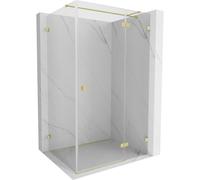 Mexen Lunar T cabina de ducha abatible derecha 85 x 100 cm, transparente, oro cepillado - 834T-085-100-55-00-P 91379 5905315799128