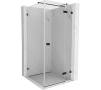 Mexen Lunar T cabina de ducha abatible derecha 90 x 90 cm, transparente, negra - 834T-090-090-70-00-P 91678 5905315136954