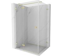 Mexen Lunar T cabina de ducha abatible izquierda 85 x 110 cm, transparente, dorado cepillado - 834T-085-110-55-00-L 91344 5905315795557