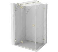 Mexen Lunar T cabina de ducha abatible izquierda 90 x 120 cm, transparente, dorada cepillada - 834T-090-120-55-00-L 91351 5905315795625