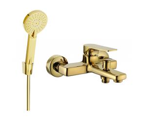 Mexen Lynx R40 grifo de bañera con conjunto de ducha, dorado - 74593R40-50 5640 5907709187276