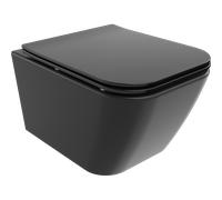 Mexen Madox inodoro sin reborde con asiento de caída lenta slim, duroplast, negro mate - 30154070 16038 5907709154421