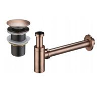 Mexen medio sifón de lavabo redondo con tapón clic-clac, sin rebosadero, cobre antiguo - 7991050-45 6497 5907709135376