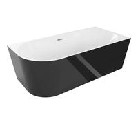 Mexen Mia bañera exenta de esquina derecha 170 x 80 cm, blanca/negra, desbordamiento cromado - 52691708075P-01 46376 5905315383617