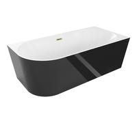 Mexen Mia bañera exenta de esquina derecha 170 x 80 cm, blanca/negra, rebosadero dorado - 52691708075P-50 46378 5905315383631