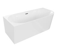 Mexen Mia bañera independiente esquina izquierda 140 x 75 cm, blanca, rebosadero gris acero cepillado - 52691407500L-66 61422 5905315576637