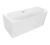 Mexen Mia bañera independiente esquinera izquierda 180 x 80 cm, blanca, desagüe oro rosa - 52691808000L-60 46390 5905315382955