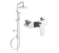Mexen Milo Erik conjunto de ducha empotrado con ducha de lluvia y grifo de ducha, cromo - 71340205-00 6057 5907709181410