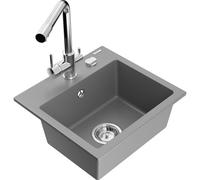 Mexen Milo fregadero de granito de un seno con grifo de cocina Duero, gris - 6505-71-671600-00 17209 5905315023377