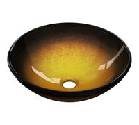 Mexen Mira lavabo de sobreponer de vidrio 42 x 42 cm, dorado oscuro - 24124251 16217 5907709159174