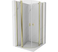 Mexen Mist cabina de ducha semicircular abatible 80 x 80 cm, transparente, dorada - 8A32-080-080-50-00 78252 5905315956774