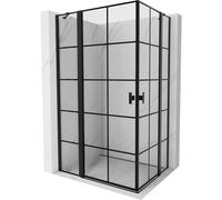 Mexen Mist Duo cabina de ducha abatible 115 x 90 cm, rejilla negra, negro - 8A4-115L-090P-70-77 72186 5905315605276